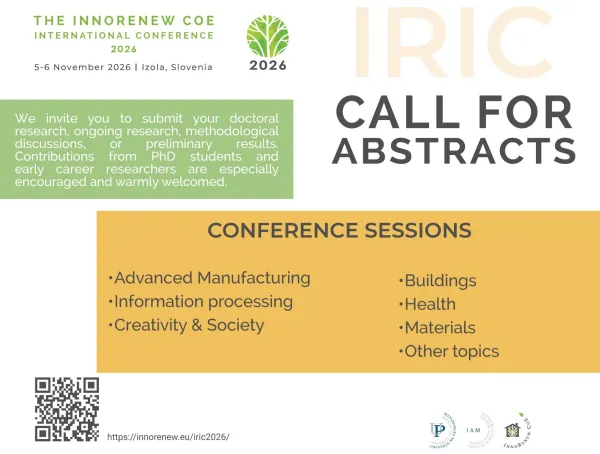 InnoRenew CoE, UP IAM organizira konferenco IRIC2026