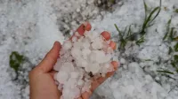 Toča, ki je danes padala na Tolminskem.
