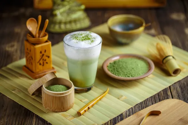 Japanese tea ceremony setting, Matcha green tea latte,Image: 305763460, License: Royalty-free, Restrictions:, Model Release: no, Credit line: Cseh Ioan/Panthermedia/Profimedia