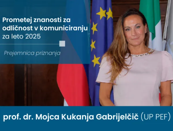 Prejemnika priznanja Prometej znanosti iz UP PEF