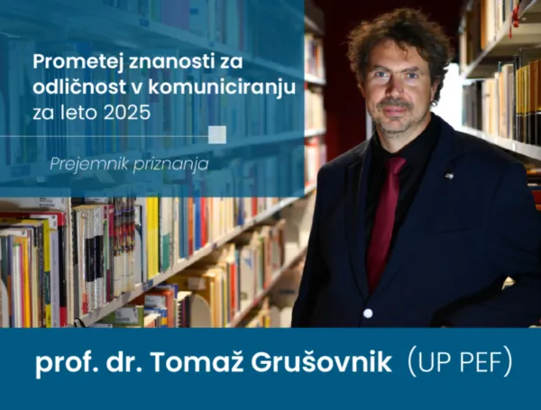 Prejemnika priznanja Prometej znanosti iz UP PEF