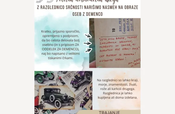 Z razglednico nari&scaron;imo nasmeh na obraze oseb z demenco