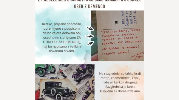 Z razglednico nari&scaron;imo nasmeh na obraze oseb z demenco