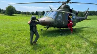 Po&scaron;kodovanega delavca odpeljal helikopter