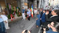 Polganje vencev na pročelju Narodnega doma v Trstu