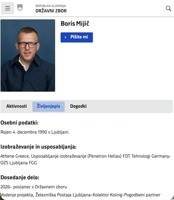 Nova afera: poslanec Mijič lagal tudi o svoji izobrazbi