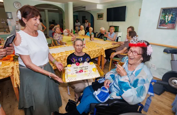Koper, 15.7.2026Dom upokojencev Olmo, Praznovanje 106 let, Olga Ugrin, rojstni dan, najstarej&scaron;a koprčanka