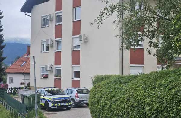 Vuhred, stanovanjski blok.Policisti Policijske uprave Celje obravnavajo umor v Vuhredu.Stanovanjski blok, v katerem je minulo noc po podatkih policije 39-letni moski z nozem tako hudo ranil 36-letno partnerko, da je na kraju dogodka umrla.