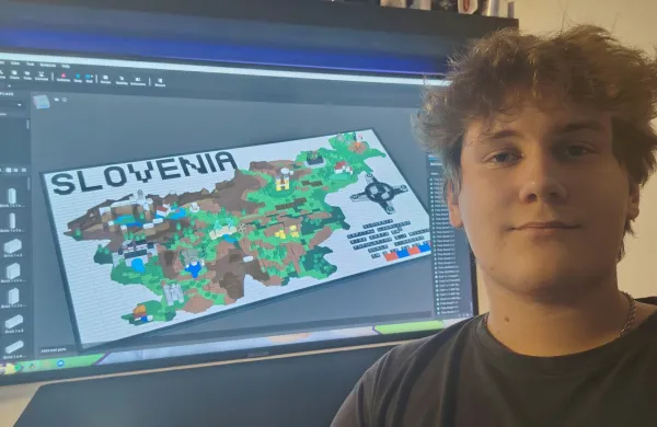 Znamenitosti in lepote Slovenije na 3D zemljevidu iz 2404 lego kock