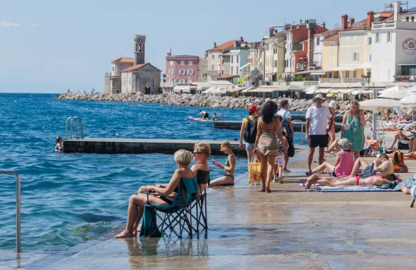 Piran, 22.7.2026Poletje, Morje, Kopalci, plaža