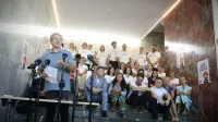 Novinarska konferenca sindikalnih central, clanic Ekonomsko-socialnega sveta, pred zacetkom zbiranja podpisov za referendum o zakonu o interventnih ukrepih za razvoj Slovenije.