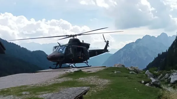 voja&scaron;ki helikopter, kolesarji nesreče