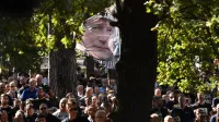 Pogreb obsojenega vojnega zlocinca generala Ratka Mladica v Beogradu