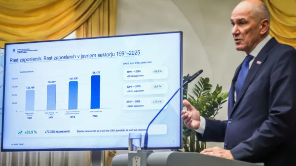 Brdo pri Kranju, Dvorec Brdo.Novinarska konferenca po redni seji vlade, na kateri so se seznanili z jesensko analizo Urada RS za makroekonomske analize in razvoj (Umar) gospodarskih gibanj.Predsednik vlade Janez Jansa.