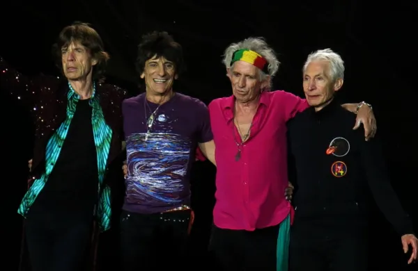 The Rolling Stones, Dunaj, stadion Ernst Happel, 16. junij 2014: Mick Jagger, Ron Wood, Keith Richards in Charlie Watts