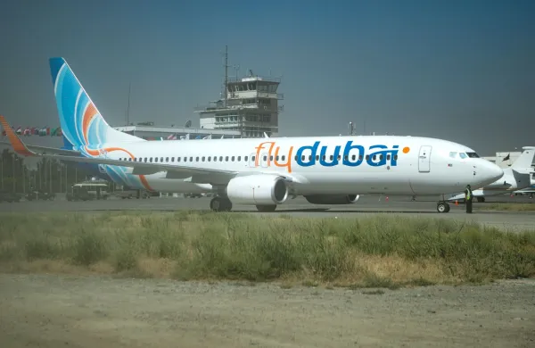 Afganistan, Kabul.Letalo nizkocenovnega letalskega prevoznika Flydubai iz Zdruzenih arabskih emiratov.