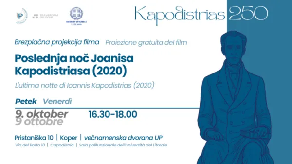 Ob 250-letnici rojstva Joanisa Kapodistriasa vabljeni na posebno projekcijo filma