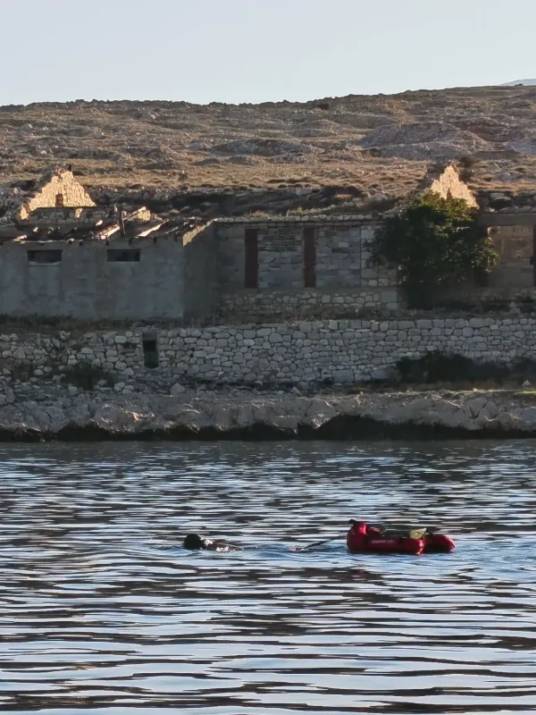 Bojan Korsika je plaval okoli Golega otoka.