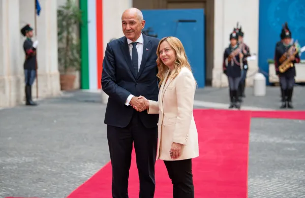Predsednik vlade RS Janez Jan&scaron;a na srečanju s predsednico italjanske vlade Giorgio Meloni