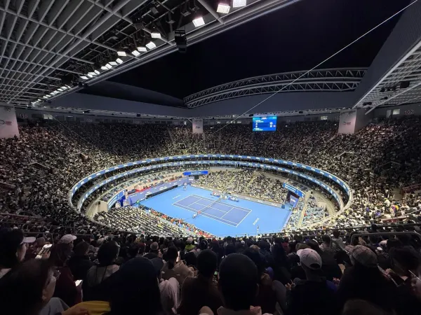 Finale sta Novak Đoković in Alex de Minaur igrala na glavnem stadionu kompleksa, imenovanem Diamond Court, ki sprejme približno 15.000 gledalcev.
