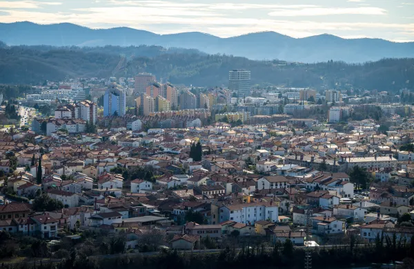 Nova Gorica.Panoramski pogled na Novo Gorico.
