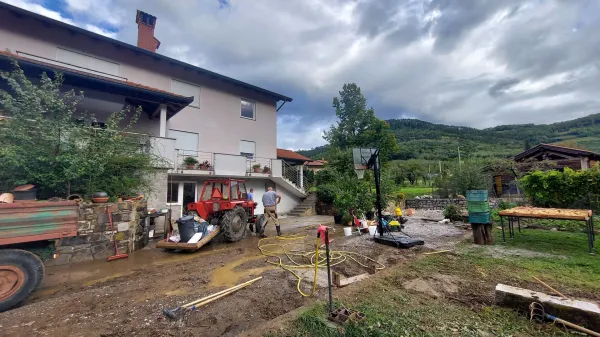 Posledice obilnih padavin v Gaberjah