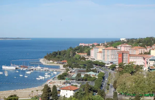 panorama, pogled s hriba, Portorož