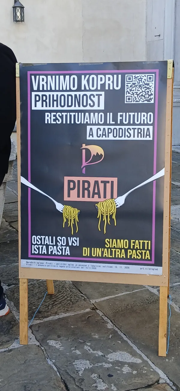 Pirati Obale in Krasa: Tiskovna konferenca Titov trg, 14.10.2026