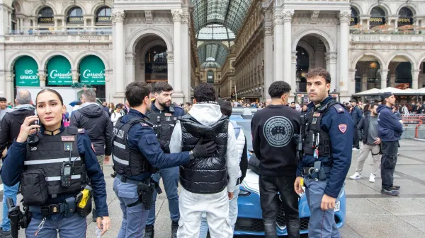 S protesta v Milanu
