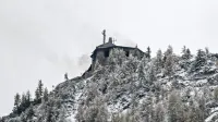 Nemčija, Bavarska.Posledice požara v Orlovem gnezdu (Kehlsteinhaus).