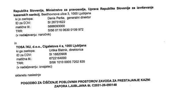 Pogodba je bila sklenjena avgusta letos. 