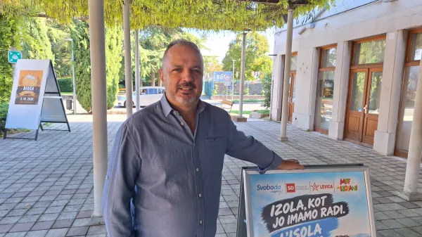 Daniel Rade&scaron;ić kandidat za župana Izole podpora Svobode, Levice. SD ter liste Mef in Izolaniobčinske volitve 2026